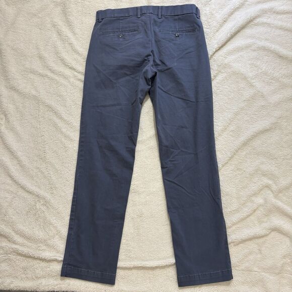 Gap Pants Chino Mens 33x32 Straight Fit Blue Performance Flat Front Khaki Casual - Picture 6 of 10
